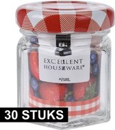 30x Inmaakpotten/weckpotten 45 ml met draaideksel - Jampotjes - Bewaarpotten