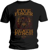 Five Finger Death Punch Heren Tshirt -2XL- Wanted Zwart