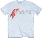 David Bowie Heren Tshirt -S- Aladdin Sane Eye Flash Blauw