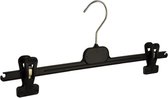 De Kledinghanger Gigant - 250 x Rok / broekhanger kunststof zwart met anti-slip knijpers, 40 cm