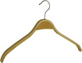 De Kledinghanger Gigant - 15 x Mantel / kostuumhanger berkenhout naturel gelakt met schouderverbreding, 42 cm