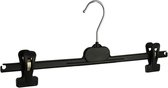 De Kledinghanger Gigant - 20 x Rok / broekhanger kunststof zwart met anti-slip knijpers, 40 cm