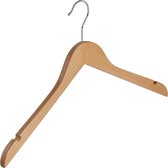 De Kledinghanger Gigant - 20 x Blouse / shirthanger lotushout naturel gelakt met rokinkepingen, 44 cm