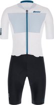 Santini Snelpak wegwielrennen Blauw Heren - Redux Istinto Skinsuit C3 Seat Pad Silver Bullet - XL
