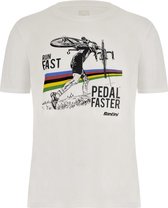 Santini Casual T-Shirt Unisex Wit Multikleur - Cyclo-Cross T-Shirt - Uci Official - S