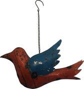 Gerecycled metalen decoratie Vogel | bird hanging | 26x6x15 | mix colour