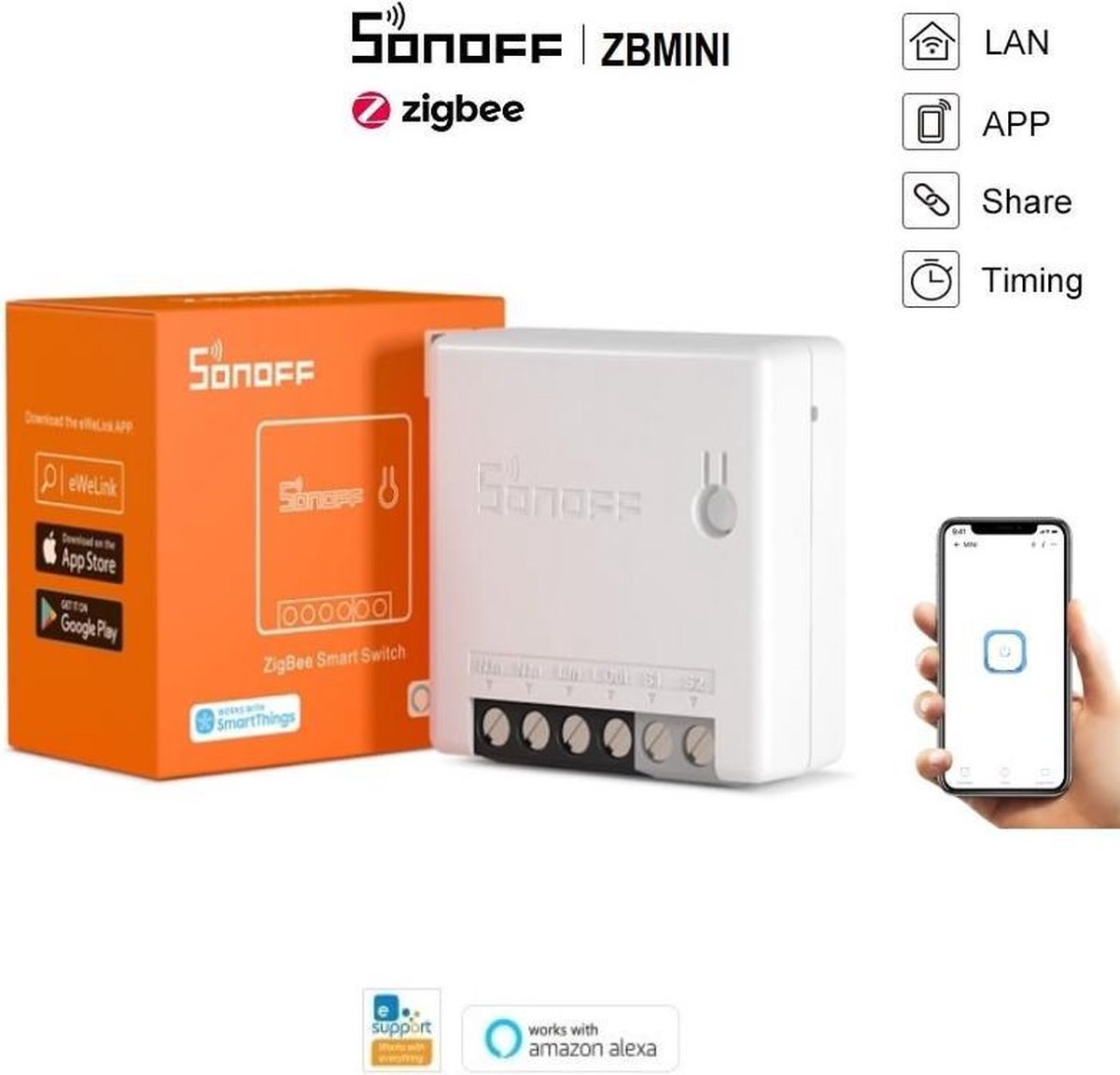 Sonoff - Zigbee ZBMINI - Smart ZigBee Mini - Inbouwschakelaar - Compatibele  tweeweg... | bol.com