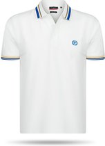 Pierre Cardin - Heren Polo SS Striped Collar Polo - Wit - Maat L