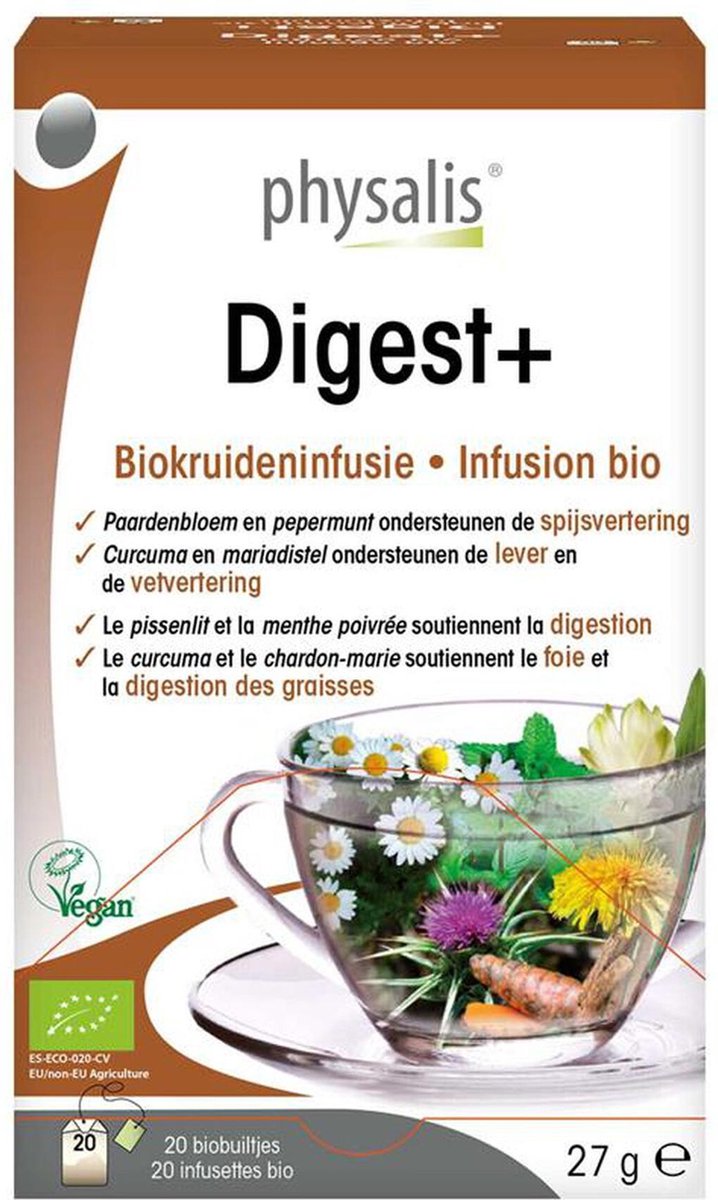 Physalis Biologische Theezakjes Dige stuks+ 20 stuks