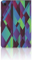 Book Cover Samsung Galaxy Tab A7 (2020) Tablet Hoes met Standaard Abstract Groen Blauw