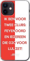 6F hoesje - geschikt voor iPhone 12 Mini -  Transparant TPU Case - Feyenoord - Quote #ffffff