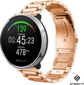 Stalen Smartwatch bandje - Geschikt voor  Polar Ignite stalen band - rosé goud - Strap-it Horlogeband / Polsband / Armband
