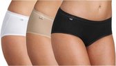 Set van 4x stuks Sloggi basic midi dames slips zwart maat 46 - Onderbroeken/ondergoed