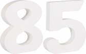 Mdf houten hobby cijfers 85 van formaat 11 cm - Rayhercijfer - Leeftijden, huisnummers, kamer nummers - 85 jaar verjaardag feest