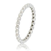 My Bendel - Zilverkleurige ring met bolletjes - Leuke zilverkleurige bolletjes ring gemaakt van mooi blijvend edelstaal - Met luxe cadeauverpakking