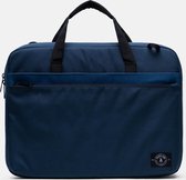 Parkland | Script - Navy Horizon | 100% gerecycleerde PET - 15,6" fleece gevoerde laptophoes, afneembare schouderriem en bevestiging voor op reisbagage