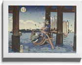 Walljar - Utagawa Kuniyoshi - Boat Trip - Muurdecoratie - Canvas schilderij