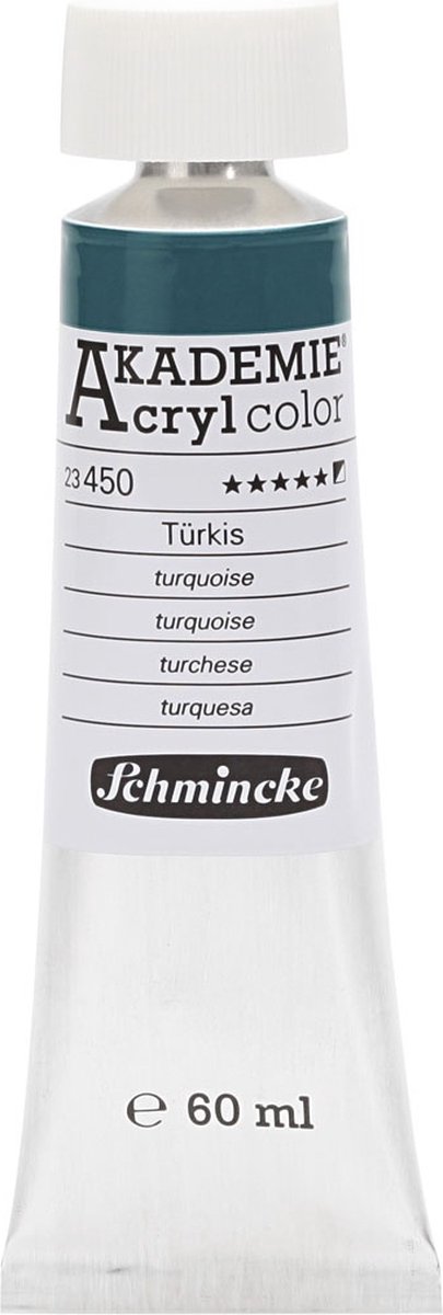 Schmincke AKADEMIE® Acryl color , turquoise (450), semi-transparant, 60 ml/ 1 fles
