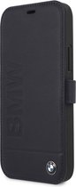 iPhone 12 Pro Max Bookcase hoesje - BMW - Effen Donkerblauw - Leer
