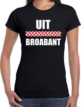 Uit Broabant met vlag Brabant t-shirt zwart dames - Brabants dialect cadeau shirt L