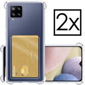 Samsung Galaxy A12 Hoesje Card Case Met Pasjeshouder Transparant - 2x