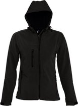 SOLS Dames/dames Replay Hooded Soft Shell Jacket (ademend, winddicht en waterbestendig) (Zwart)