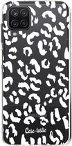 Casetastic Samsung Galaxy A12 (2021) Hoesje - Softcover Hoesje met Design - Leopard Print White Print