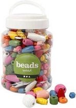 Perles en bois, couleurs assorties, 5-28 mm, 2,5-3 mm, baie de porcelaine, 400 ml, 1 seau