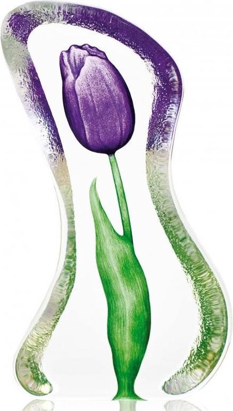 Maleras sculpture en cristal de verre tulp sculpture de fleurs à la main 7.5x13.5