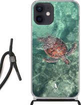 iPhone 12 Mini hoesje met koord - Sea Turtle