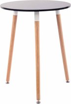 Clp Design keukentafel AMALIE - Ø 60 cm, hout, driepotig, met vloerbeschermer - Zwart Natura