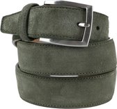 Suitable Leren Riem Suede Groen - maat 105