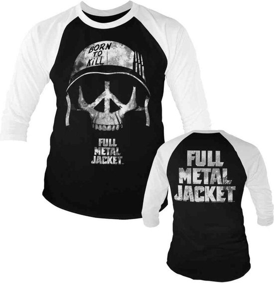 Full Metal Jacket Raglan top -XL- Skull Zwart/Wit