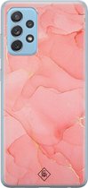 Samsung A52 (5G) hoesje siliconen - Marmer roze | Samsung Galaxy A52 (5G) case | Roze | TPU backcover transparant
