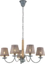LED Hanglamp - Hangverlichting - Trinon Nottin - E14 Fitting - Rond - Mat Grijs - Aluminium
