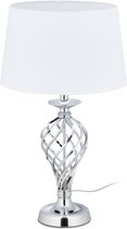 Relaxdays Touch lamp modern - tafellamp dimbaar - nachtlampje - E27 fitting - schemerlamp - zilver