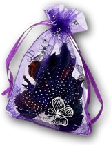 Organza zakjes paars met vlinders - 11x16 cm 100 stuks / cadeauzakjes