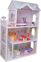 Poppenhuis + 13-delige Meubelset 116x38x123,5cm - Speelgoed - Poppen en Accessoires