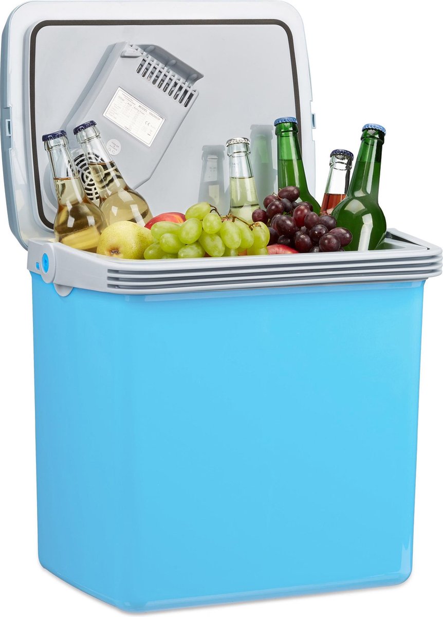 relaxdays - Elektrische koelbox 25 liter blauw - mini koelkast - auto -  camping | bol.com
