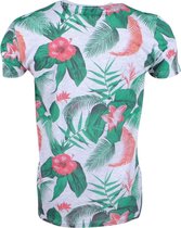 Re-Gen - Heren T-Shirt - Tropical Print - Grijs