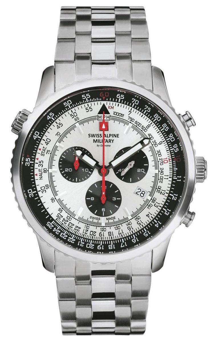Swiss Alpine Military 7078.9132 chronograaf heren horloge 45 mm