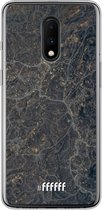 OnePlus 7 Hoesje Transparant TPU Case - Golden Glitter Marble #ffffff
