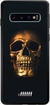 Samsung Galaxy S10 Hoesje TPU Case - Gold Skull #ffffff
