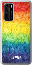 Huawei P40 Hoesje Transparant TPU Case - Rainbow Veins #ffffff