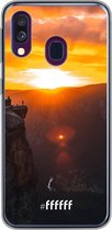 Samsung Galaxy A50 Hoesje Transparant TPU Case - Rock Formation Sunset #ffffff