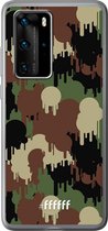 Huawei P40 Pro Hoesje Transparant TPU Case - Graffiti Camouflage #ffffff