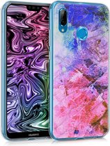 kwmobile telefoonhoesje voor Huawei P20 Lite - Hoesje voor smartphone in roze / paars / blauw - Kleurenborstel Glitter design