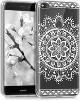 kwmobile telefoonhoesje voor Huawei P8 Lite (2017) - Hoesje voor smartphone in wit / transparant - Azteekste Bloemen design