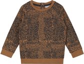 Prénatal Peuter Jongens Sweater - Peuter Kleding voor Jongens - Maat 80 - Bruin met Zwarte Print