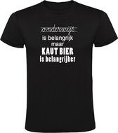 Onderwijs is belangrijk, maar KAUT bier is belangijker  Heren t-shirt | school | leraar | bier | drank |  geslaagd |  kado | Zwart